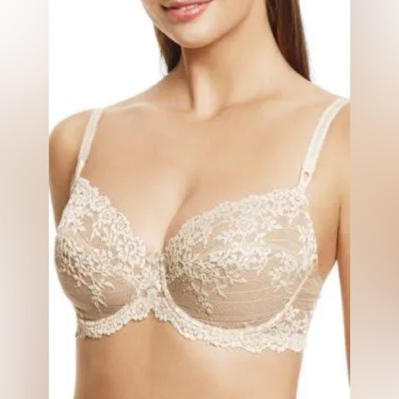 Wacoal Embrace Lace Underwire Bra Size 34C Nude Natural - Picture 1 of 7